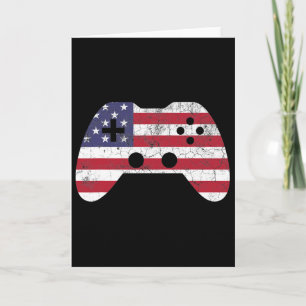 Cartão Camiseta 4 De Julho Video Game Gamer Crianças Meni