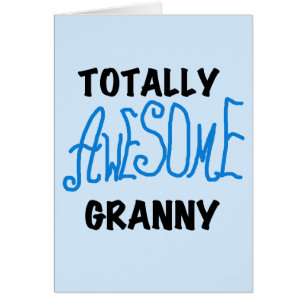 Cartão Camiseta azul e presentes da avó totalmente