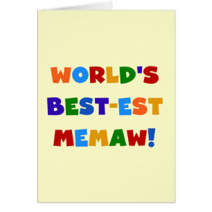 Cartão Camiseta brilhante das cores do Melhor-est Memaw