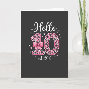 Cartão Camiseta Cute 10th Aniversário da Menina Olá 10 es
