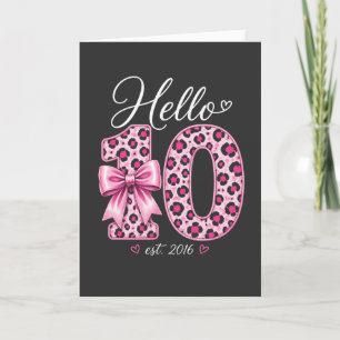 Cartão Camiseta Cute 10th Aniversário Menina Olá 10 est 2