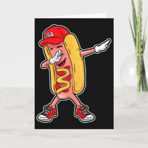 Cartão Camiseta De Cachorro-Quente Com Dabbing 4 De Julho