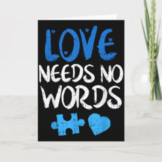 Cartão Camiseta de Conscientização do Autismo Amor Não Pr