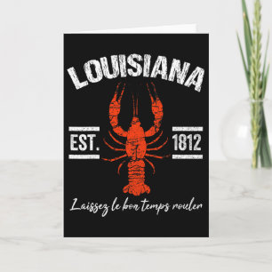 Cartão Camiseta de Lagostim de Louisiana Mardi Gras para