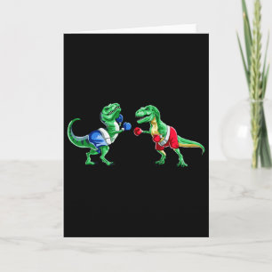 Cartão Camiseta de luta de dinossauro para crianças T Rex