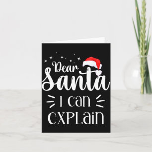 Cartão Camiseta de Natal Dear Santa Funny Uni Kids