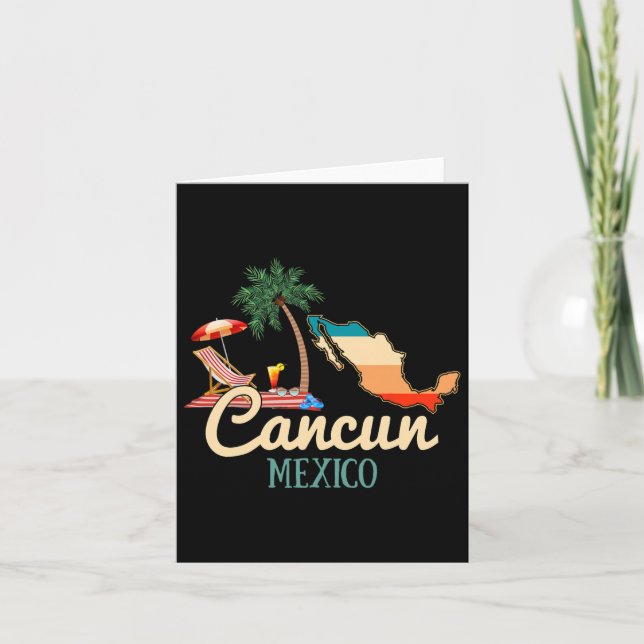 Cartão Camiseta de Souvenir Cancun México Família Corresp (Frente)