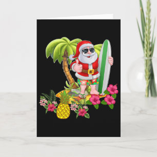 Cartão Camiseta De Surf Havaiano Do Papai Noel No Natal D