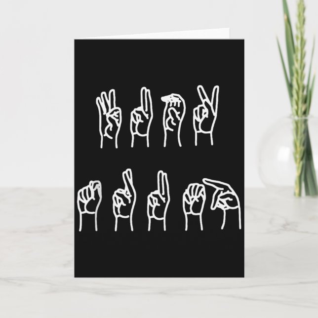 Cartão Camiseta de tanque sutil de linguagem de sinais an (Frente)