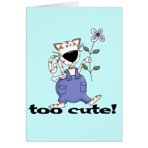 Cartão Camiseta demasiado bonito e presentes do gato do