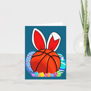 Cartão Camiseta do coelho de Páscoa de basquete de crianç