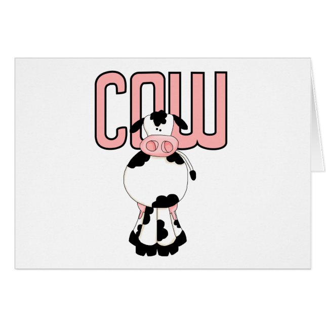 Cartão Camiseta e presentes da vaca (Frente Horizontal)