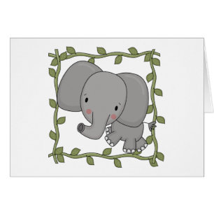 Cartão Camiseta e presentes do elefante do bebê