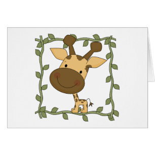 Cartão Camiseta e presentes do girafa do bebê