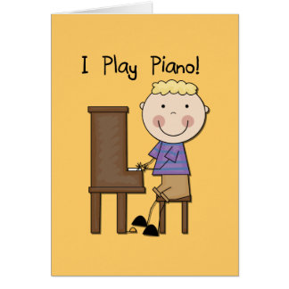 Cartão Camiseta e presentes do jogador de piano