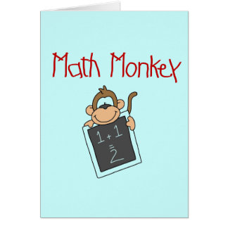 Cartão Camiseta e presentes do macaco da matemática