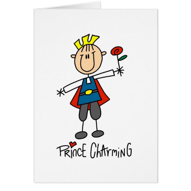 Cartão Camiseta e presentes do príncipe encantamento (Frente)