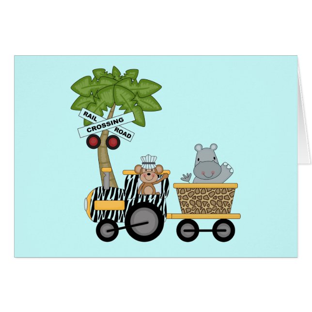 Cartão Camiseta e presentes do trem do macaco e do (Frente Horizontal)