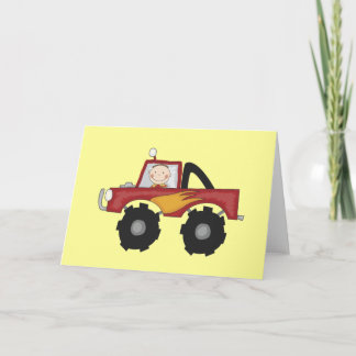 Cartão Camiseta e presentes vermelhos do monster truck