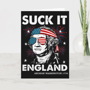 Cartão Camiseta engraçada 4 de julho Suck-it Inglaterra G