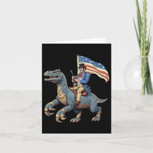 Cartão Camiseta engraçada Abe Lincoln montando um dinossa