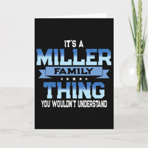 Cartão Camiseta engraçada da reunião da família Miller, c