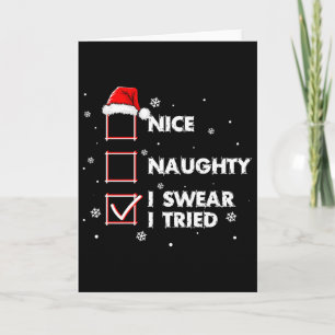 Cartão Camiseta Eu Juro Que Tentei Adulto Papai Noel Chr