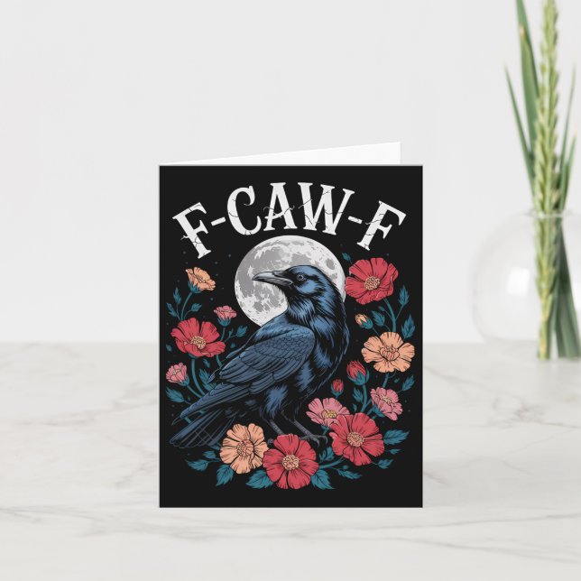 Cartão Camiseta F-caw-f Crow Shirt Gothic Raven Caw Caw P (Frente)