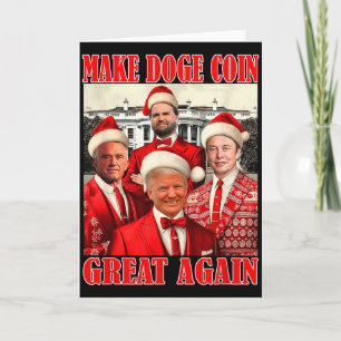 Cartão Camiseta Faça Doge Coin Grande Novamente Trump Nat