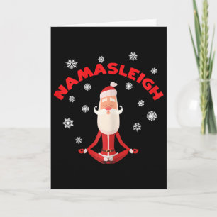 Cartão Camiseta Feminina de Natal de Yoga Namasleigh Sant
