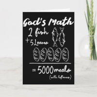 Camiseta God's Math 2 Peixes 5 Pães 5000 Refeições
