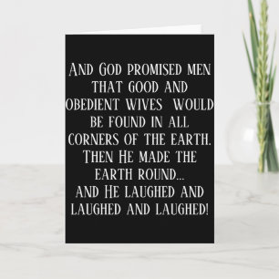 Cartão Camiseta Humor Promessa de Deus aos Homens