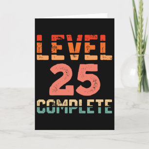 Cartão Camiseta Level 25 Completo Retro Gamer Aniversário