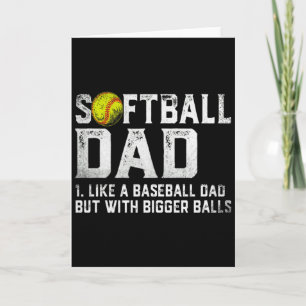 Cartão Camiseta Mens Softbol Pai Beisebol Pais Maiores D 