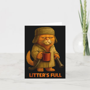 Cartão Camiseta Paródia de Gato Caixa Cheia 