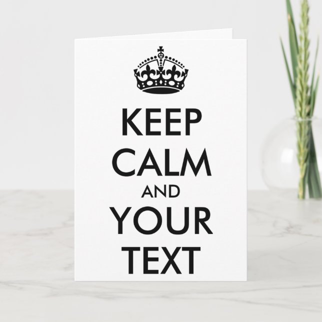 Cartão Camiseta Personalizada Keep Calm E Seu Texto  (Frente)