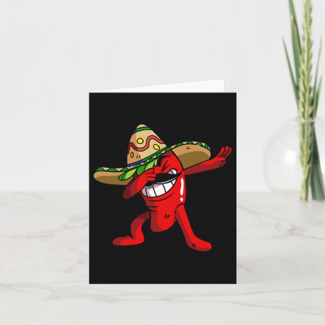 Cartão Camiseta Pimenta Chili Dabbing  (Frente)