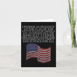 Cartão Camiseta Pledge Of Allegiance 4 De Julho Presente