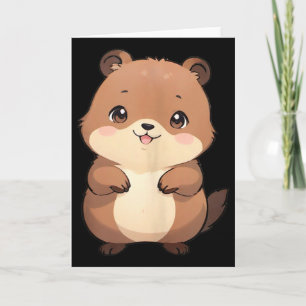 Cartão Camiseta Regata Kawaii Chibi Groundhog - Panfurwar
