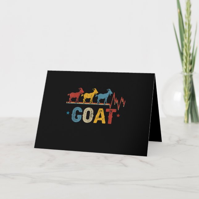 Cartão Camiseta Retro Coração de Cabra Presente de Natal  (Frente)