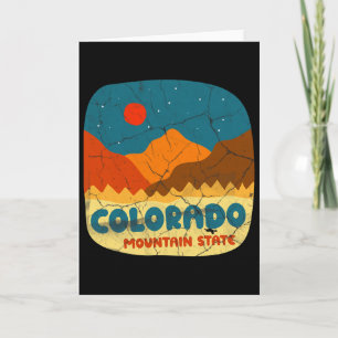 Cartão Camiseta Retro das Montanhas Rochosas do Estado do
