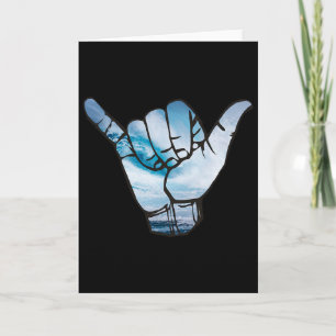 Cartão Camiseta Shaka Oceano Surfing Onda Surfista Havaí