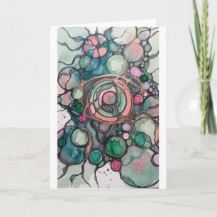 Cartão Camiseta Unisex de Arte Neurográfica Abstrata Orgâ