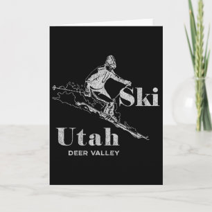 Cartão Camiseta Vintage de Esqui Deer Valley Utah