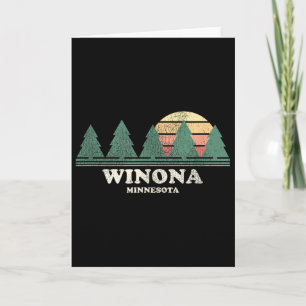Cartão Camiseta Winona Mn Vintage Throwback Retro Design