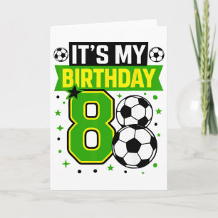 Cartão Camisetas de Aniversariante 8 Futebol É Meu 8º Ani