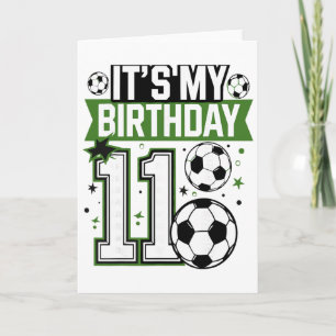 Cartão Camisetas de Aniversário 11 Futebol É Meu 11º Aniv