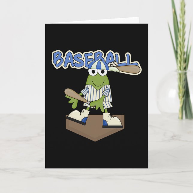 Cartão Camisetas e Presentes da Placa do Frog Baseball (Frente)