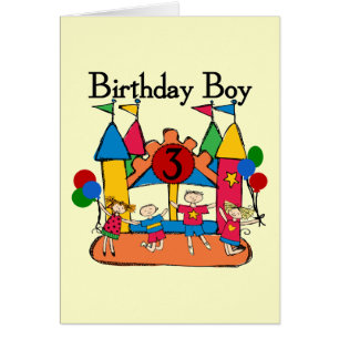 Cartão Camisetas e presentes de aniversário de 3 anos Big