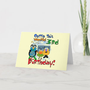 Cartão Camisetas e presentes de aniversário de 3 anos de